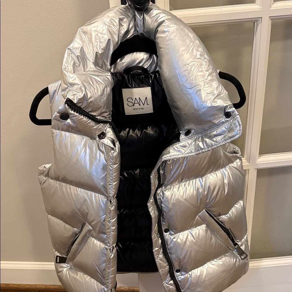 SAM Metallic Silver Puffer Vest